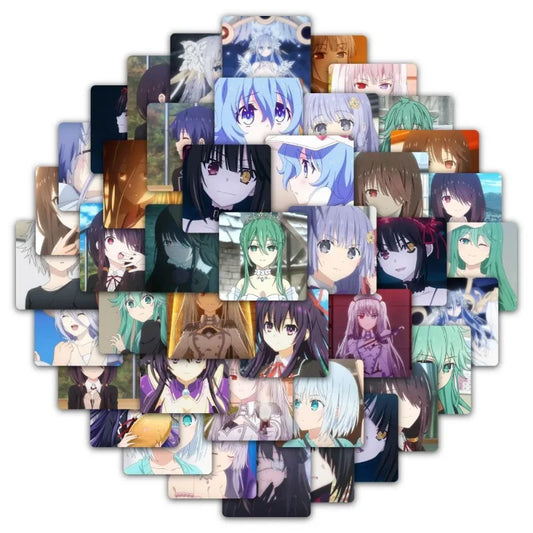 58pcs DATE A LIVE Stickers for Suitcase, Water Cup, Stationery, Phone, Laptop, Refrigerator