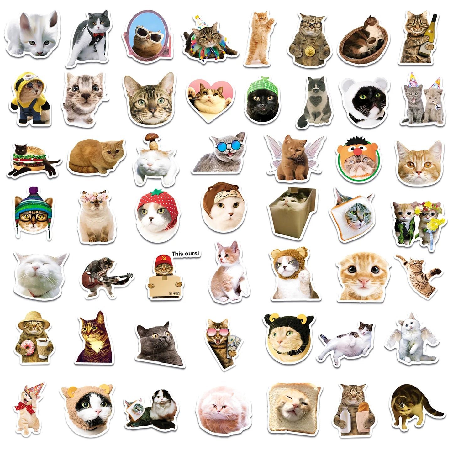 10/30/50PCS Cute Cat Cartoon Stickers Toys Graffiti Decoration Kids DIY Phone Notebook Laptop Fridge Car Funny Decals Waterproof