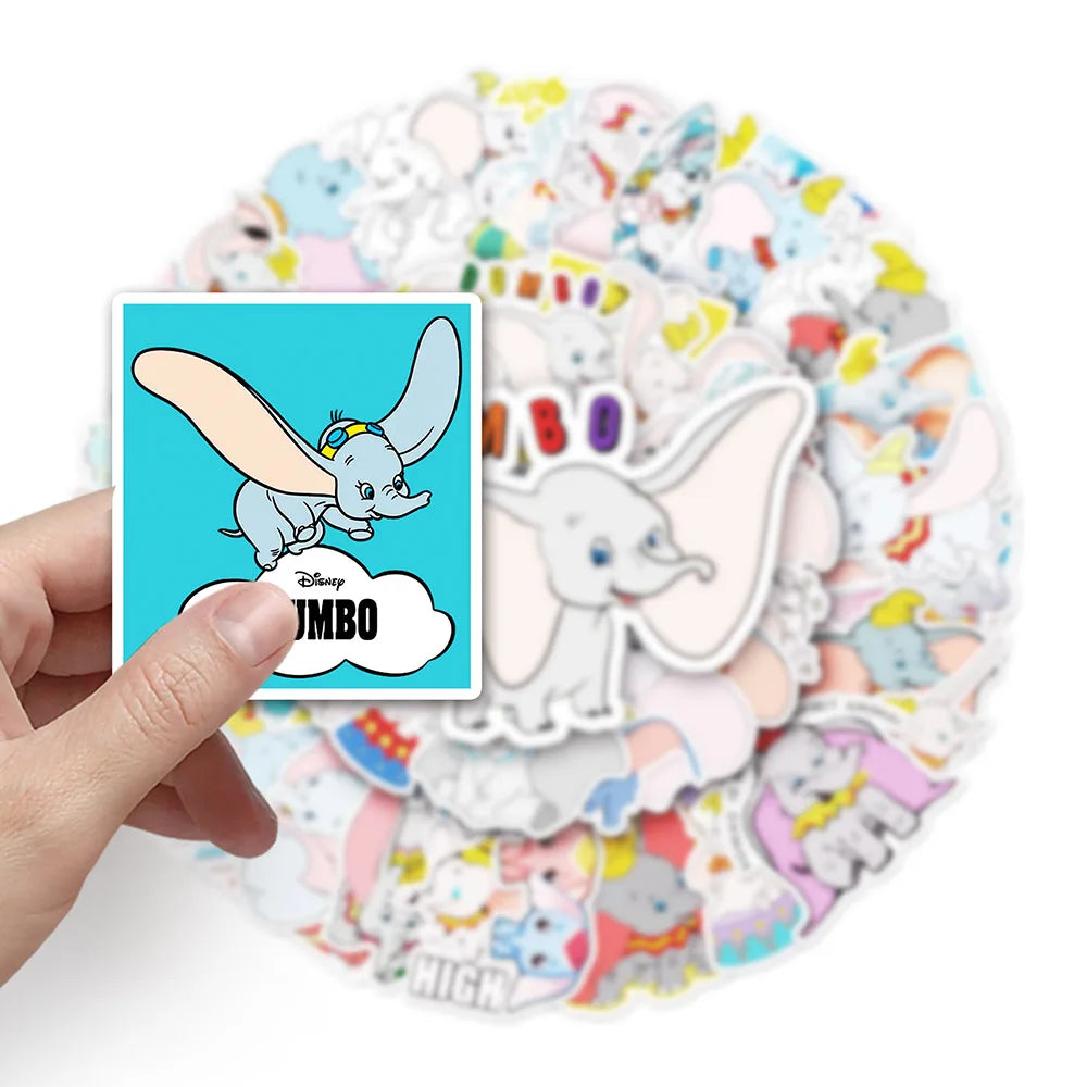 10/30/50pcs Disney Cute Cartoon Dumbo Stickers Decal Kids Toy Scrapbook Diary Phone Laptop Guitar Graffiti Waterproof Sticker