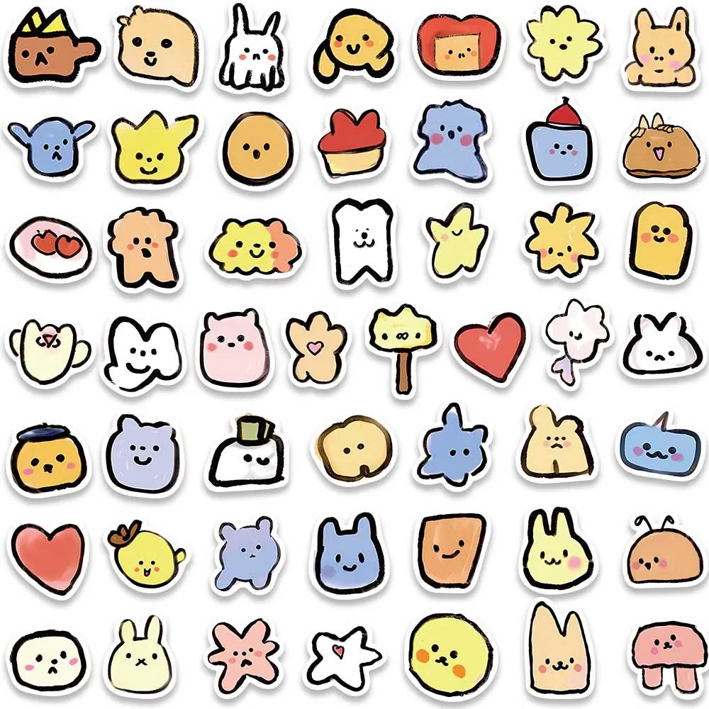 100pcs Funny Cute Cartoon Animals Meme Stickers Pack Vinyl Laptop Phone Decals Luggage Skateboard Guitar Waterproof Graffiti