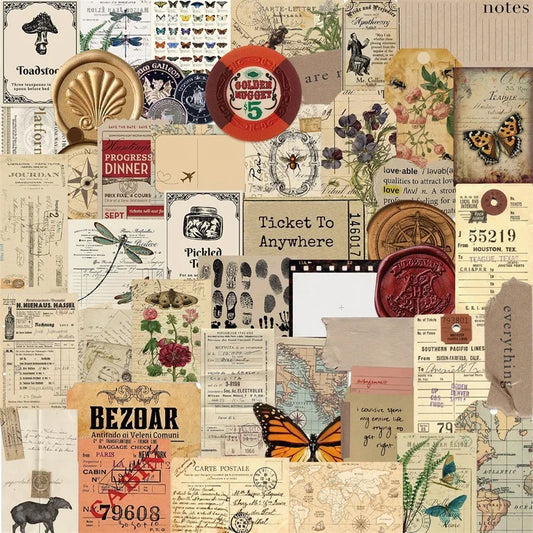Vintage PVC Stickers Set: Aesthetic DIY Korean Stationery