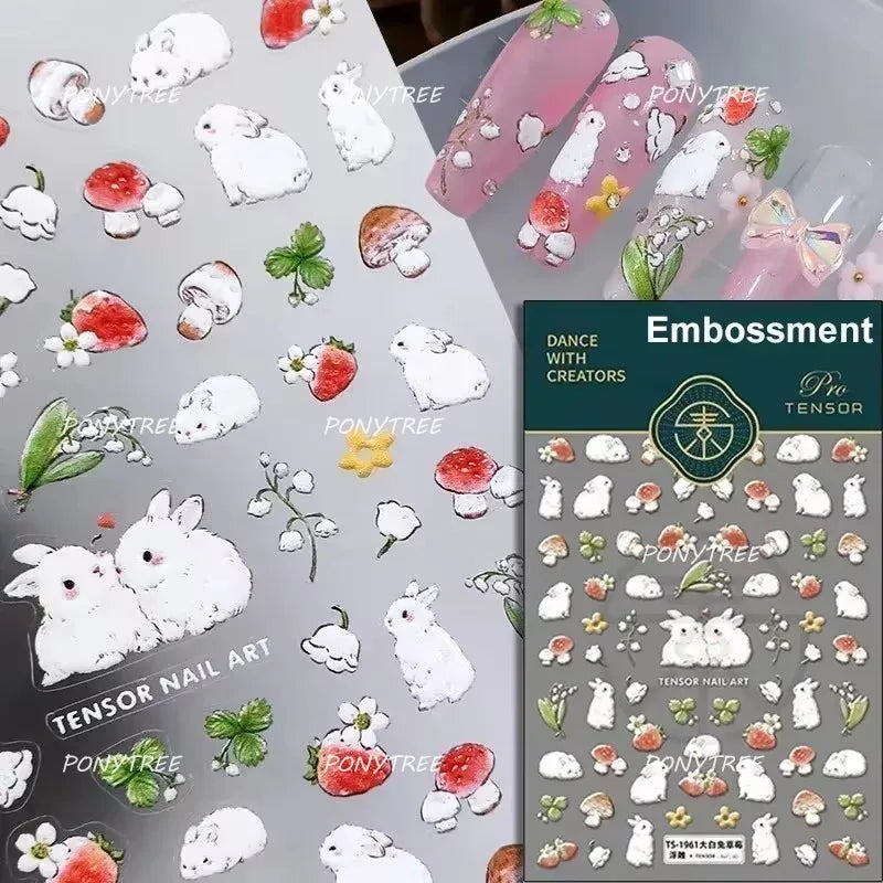Strawberry Pearl Lace Nail Art Stickers Wholesale