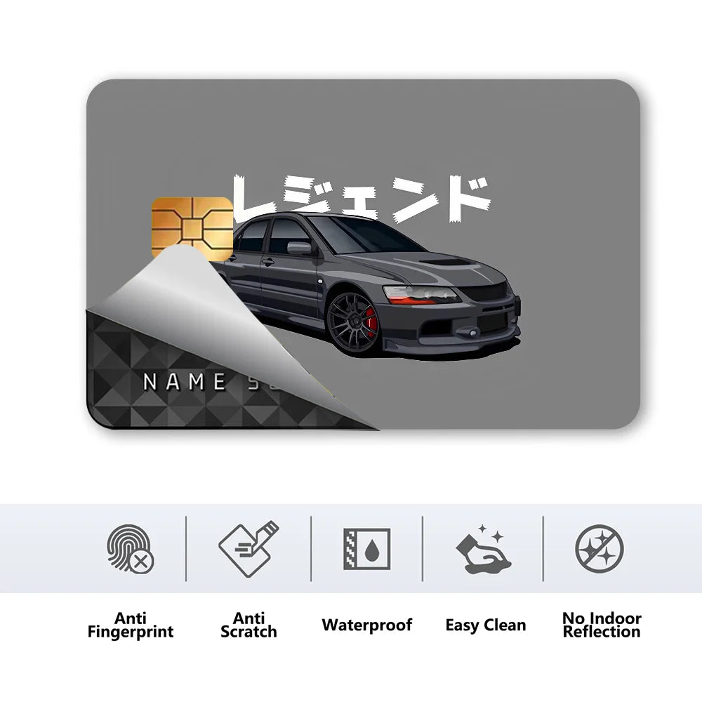 JDM Drift Car Anime Bear Card Sticker Case