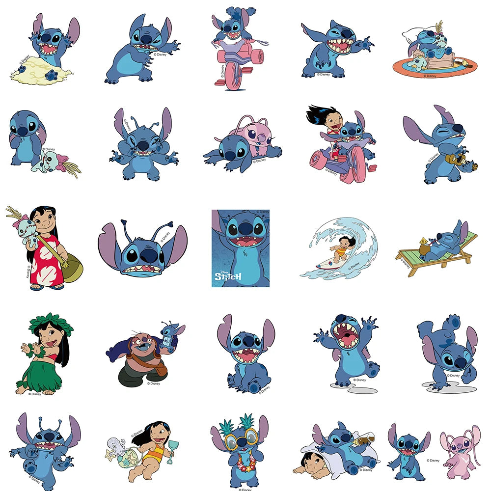 10/30/50PCS Disney Cool Stitch Graffiti Stickers Laptop Luggage Skateboard Phone Car Bike Aesthetic Sticker Decals Fun Kid Toys