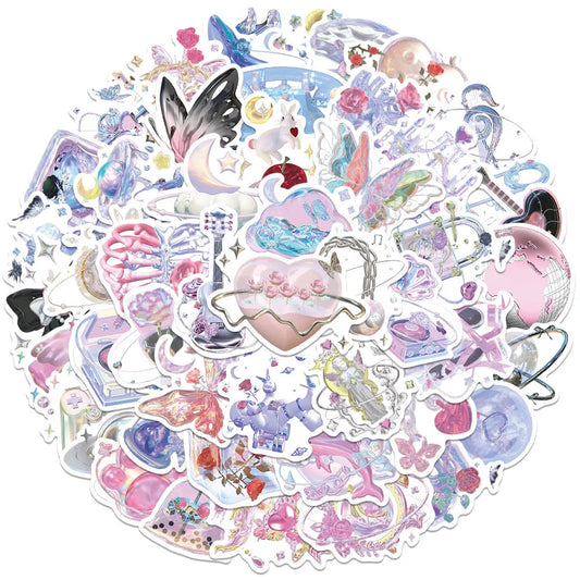 Dream Girl 3D Crystal Cartoon Stickers Decals DIY Skateboard Phone Notebook Guitar Bike Car Kids Gift