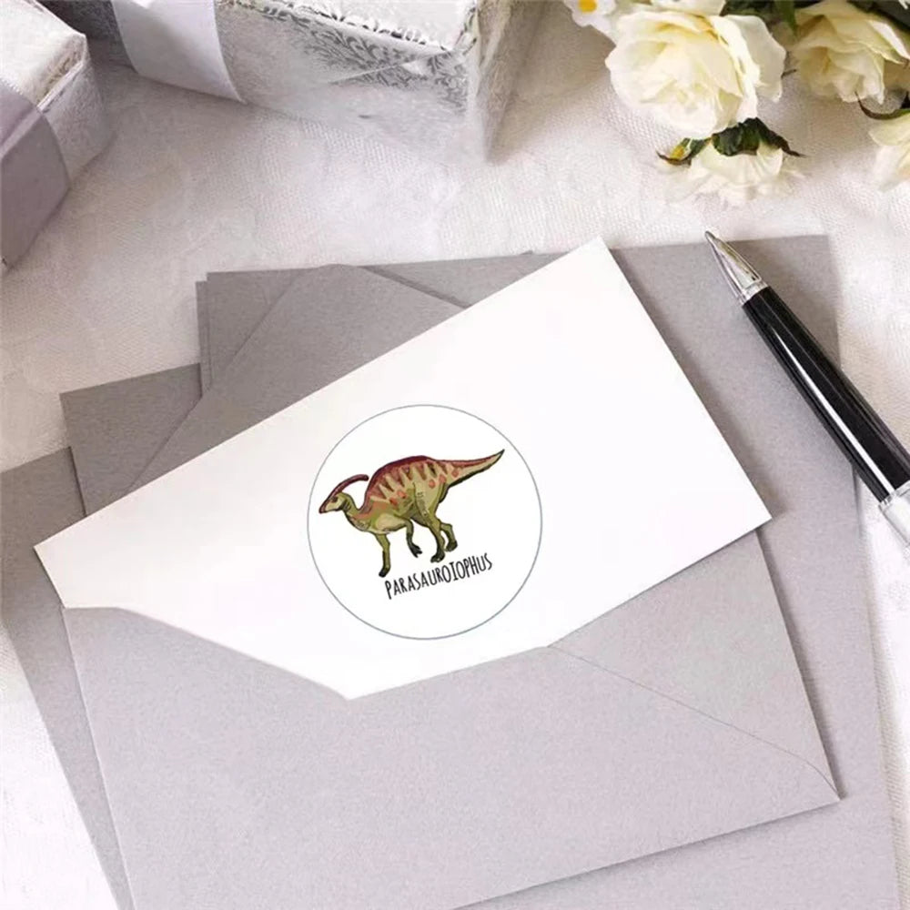 100-500pcs New Cartoon Dinosaurs Stickers 6 Designs for Classroom Teacher Stationery Sticker Label for Kids Reward Stickers