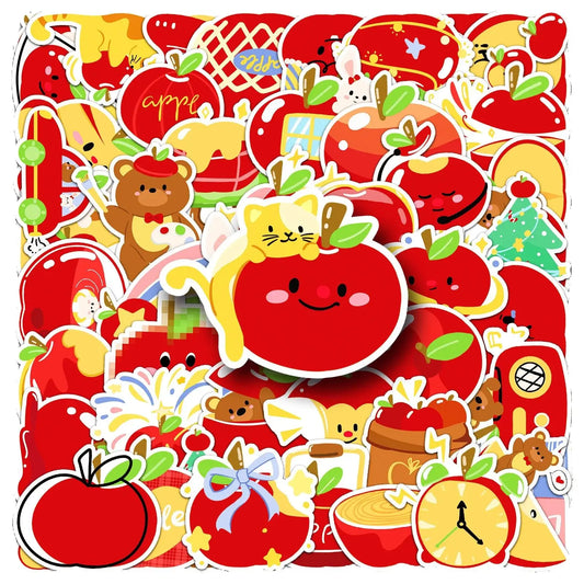 50 Apple Stickers Waterproof DIY Scrapbooking Decals