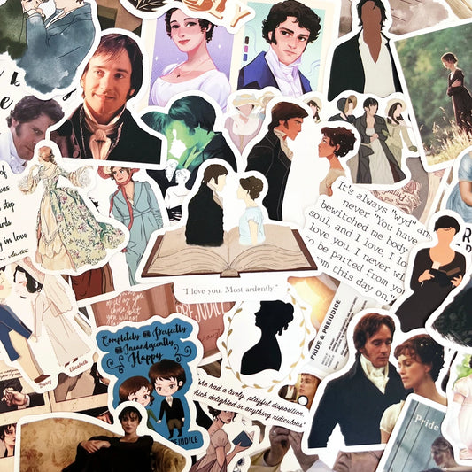 Pride And Prejudice Stickers 10/50Pcs for Wall, Water Bottles, Luggage, Laptop, Kid Room Decor