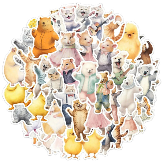 50Pcs Cute Animal Stickers Waterproof Decals