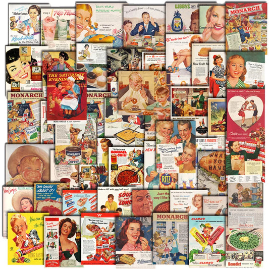 Vintage Poster Stickers Decal Pack - Waterproof for Bike, Skateboard, Laptop, Car, Phone, Luggage, Guitar