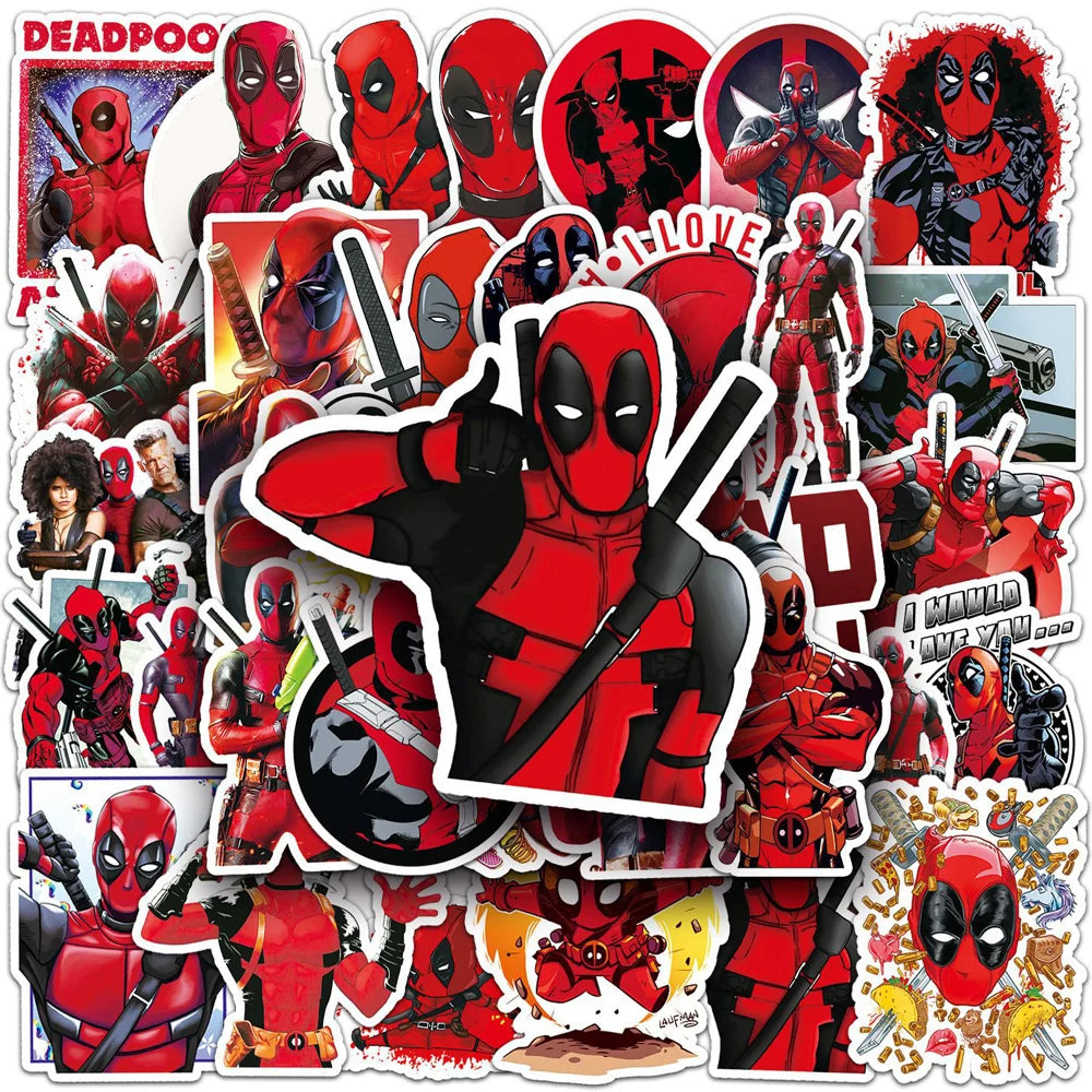 10/30/50pcs Disney Deadpool Movies Anime Stickers Cool Super Hero Decals for Motorcycle Laptop Snowboard Cartoon Sticker Kid Toy