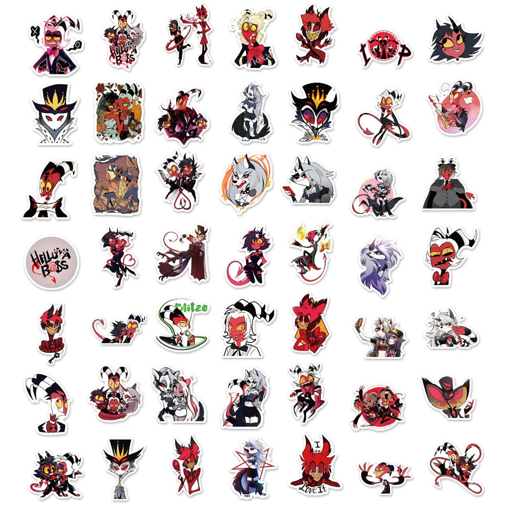 10/30/50/100pcs Anime HELLUVA Boss Graffiti Waterproof Stickers Notebook Laptop Suitcase Phone Cool Cartoon Sticker Kids Toys