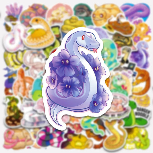Cartoon Animal Snake Stickers for Phone Laptop Luggage Skateboard Decals