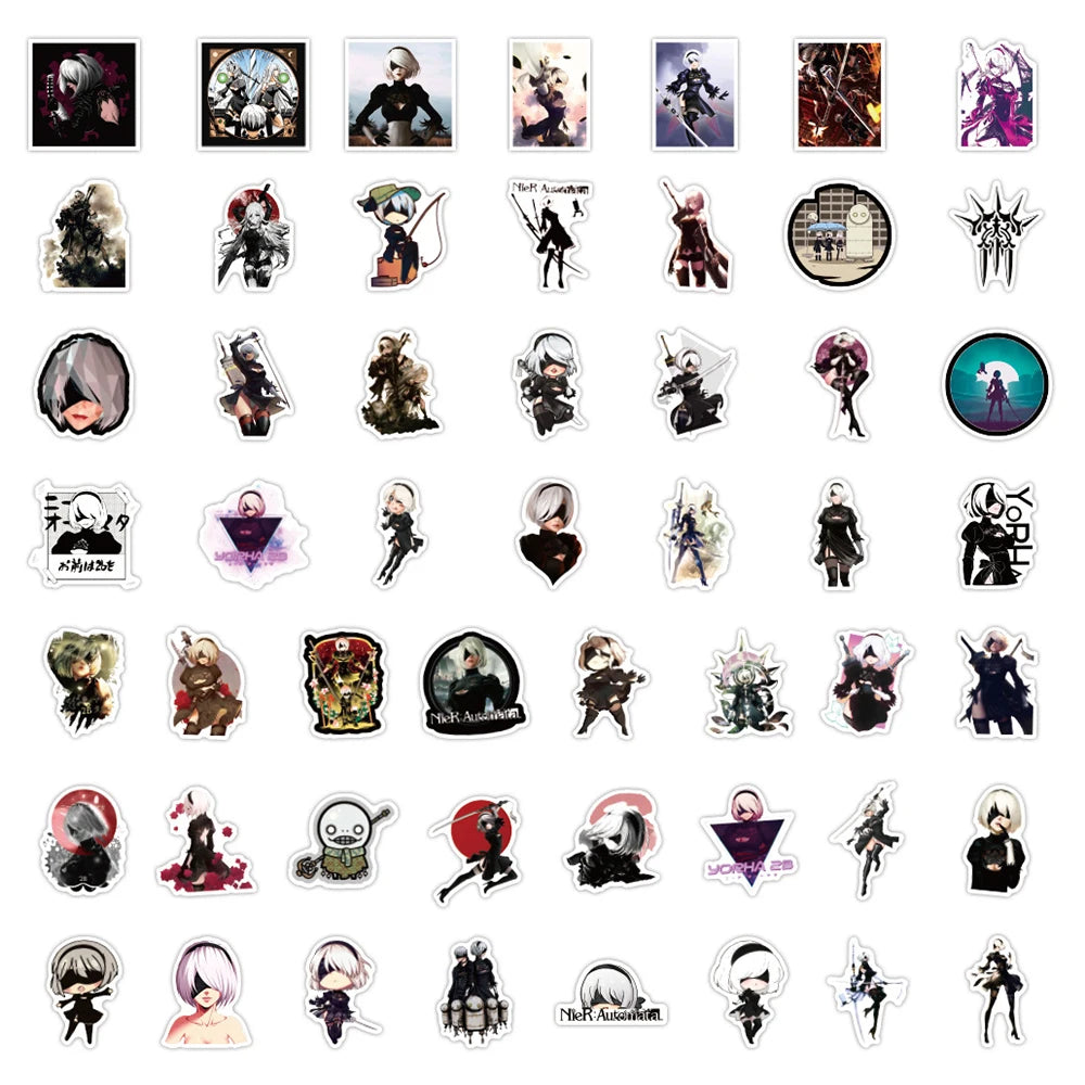 10/30/50PCS Anime NieR Automata Game Graffiti Stickers Decals Waterproof Phone Motorcycle Bike Bumper Sticker DIY Toys For Kids