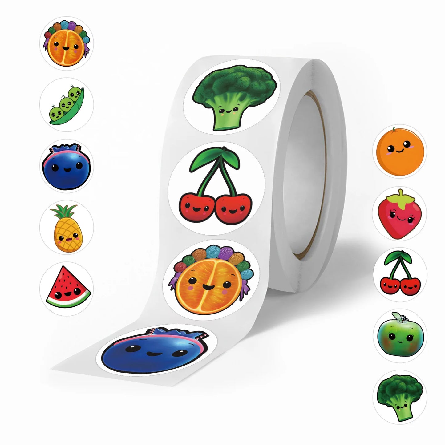 100-500pcs Cartoon Reward Stickers Kids Birthday Party Fruits Balloon Banner Refrigerator Vegetable Label Stickers Stationery