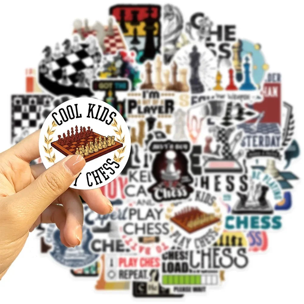 10/50pcs Chess Game Stickers Aesthetic Graffiti Decals For Laptop Luggage Skateboard Motorcycle Diary Waterproof Sticker