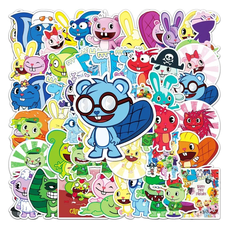 HappyTreeFriends Stickers Pack for Laptop, Phone, Car, Scooter, Suitcase, Water Bottle, Stationery, Fridge Decoration