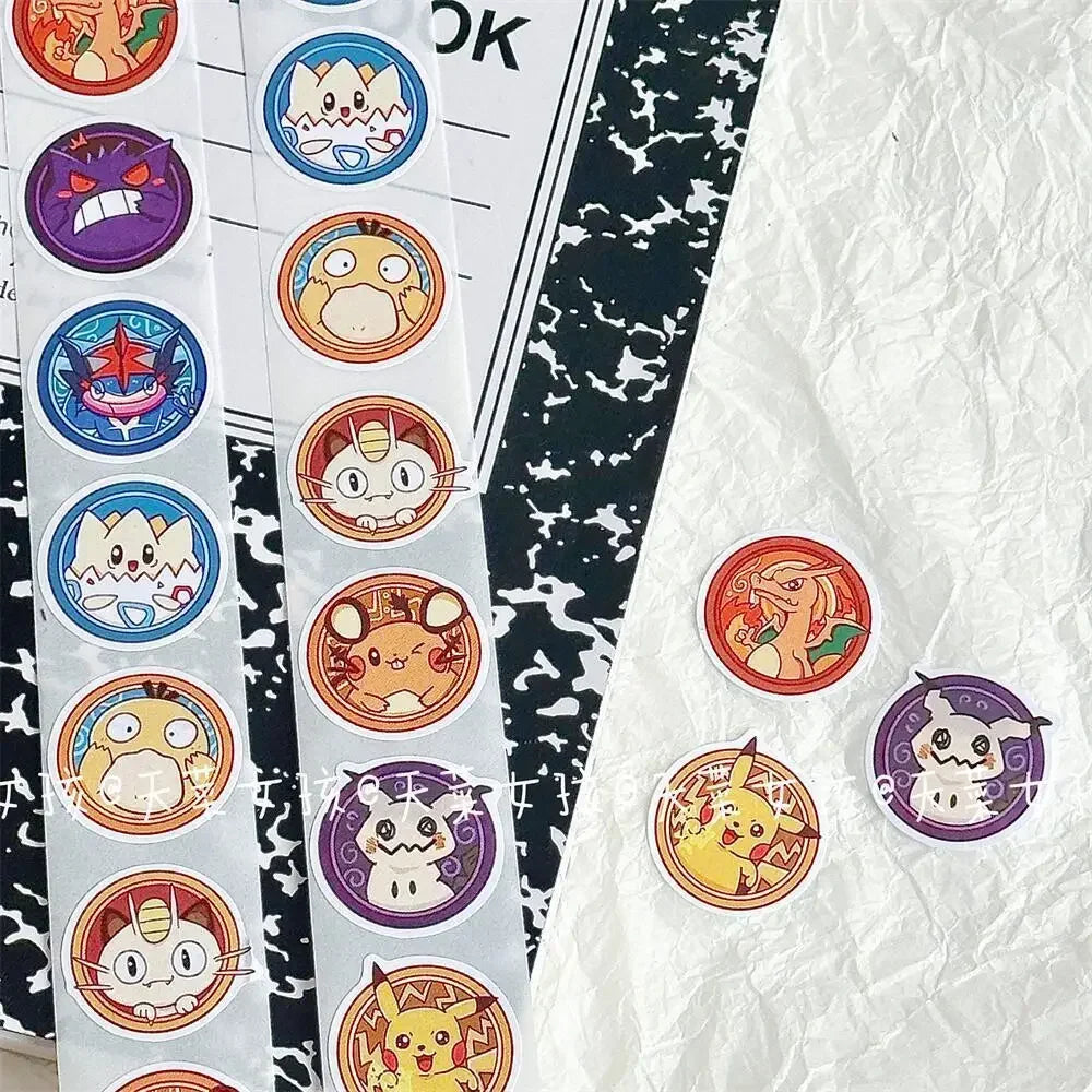 New 500PCS Pokemon Popular Legend Pokemon Series Roll Stickers Decorated with Sealed Stickers Kawaii Children's Gift Collection