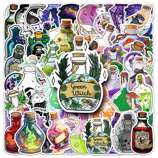 10/50pcs Cute Cartoon Magic Potion Bottle Stickers Aesthetic For Laptop Fridge Suitcase Notebook Waterproof Vinyl Decals Sticker