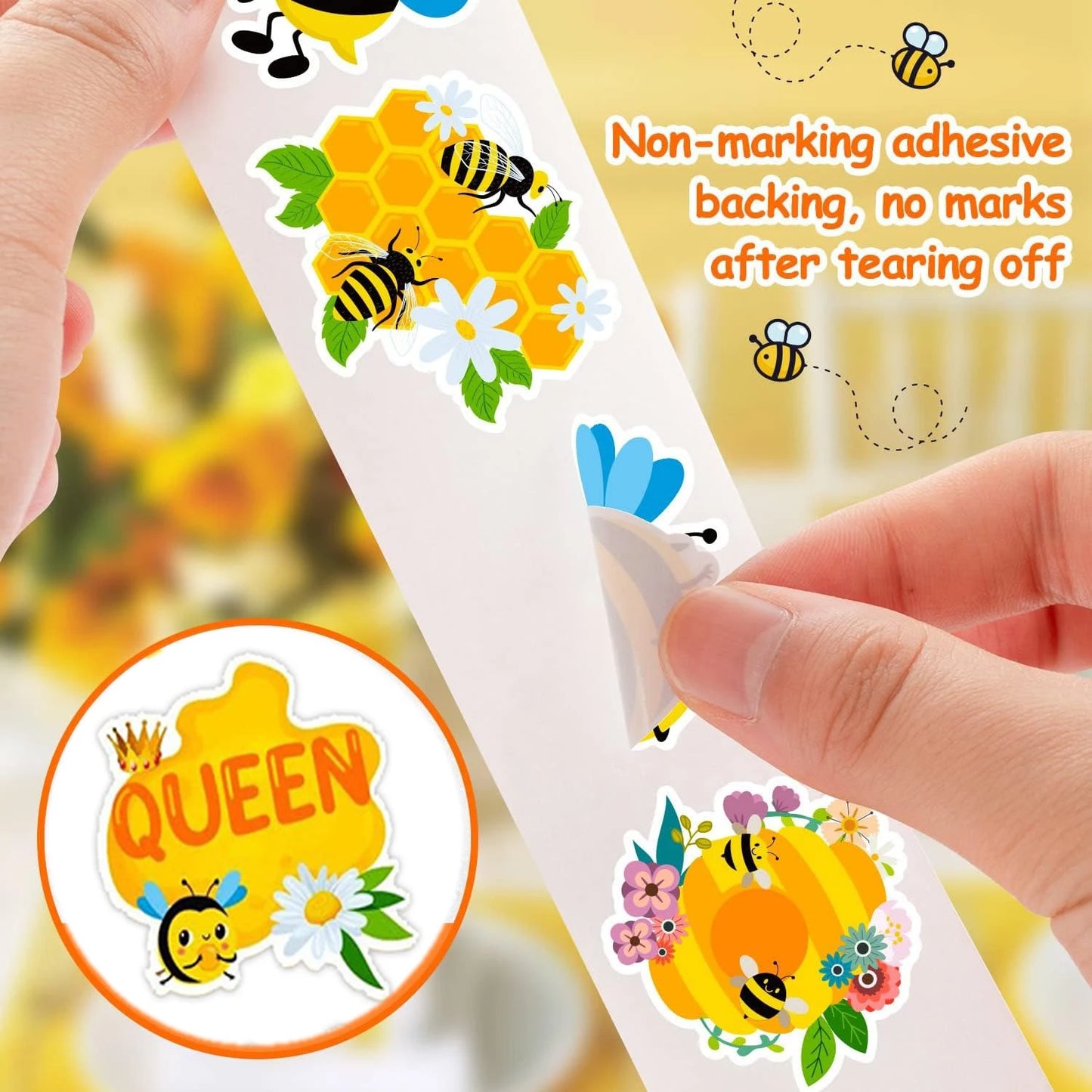 100-500pcs Cartoon Bee Stickers Cartoon Animal Reward Stickers Children DIY Handmade Gift Decoration Label Stationery Sticker