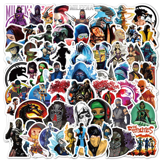 Mortal Kombat Graffiti Stickers Waterproof Decals for Skateboard, Laptop, Phone, Bike, Suitcase, Water Cup - 10/30/60PCS