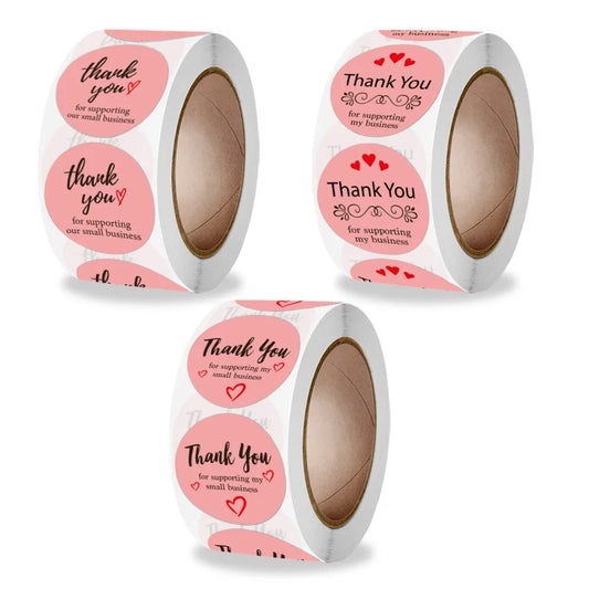 50-500pc1inch Thank You for Supporting My Small Business Stickers Sealing Business Stationery Sticker for Store Shopping Labels