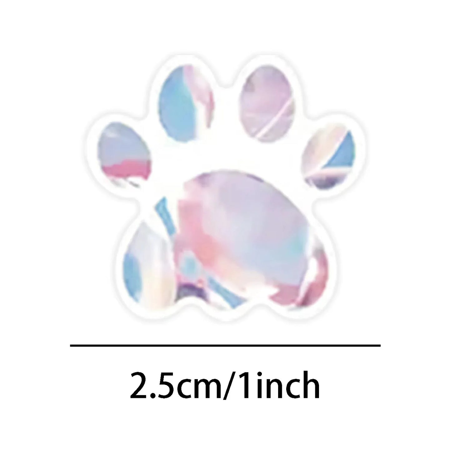 500Pcs /1 Rolls 2.5cm/1inch Pet Stickers Self-adhesive Dog Claw Animals Sticker Decoration Gift Box Sticker Label Stationery