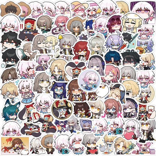 80PCS Cartoon Game Honkai Star Rail Stickers for Kids Teens Luggage Decals Scrapbook Stationery Laptop Fridge Sticker Toys