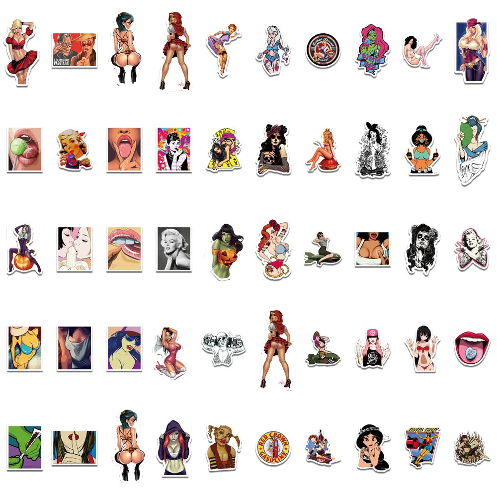 10/30/50/100PCS Anime Hentai Tease Vulgar Beauty Girls Sticker Packs