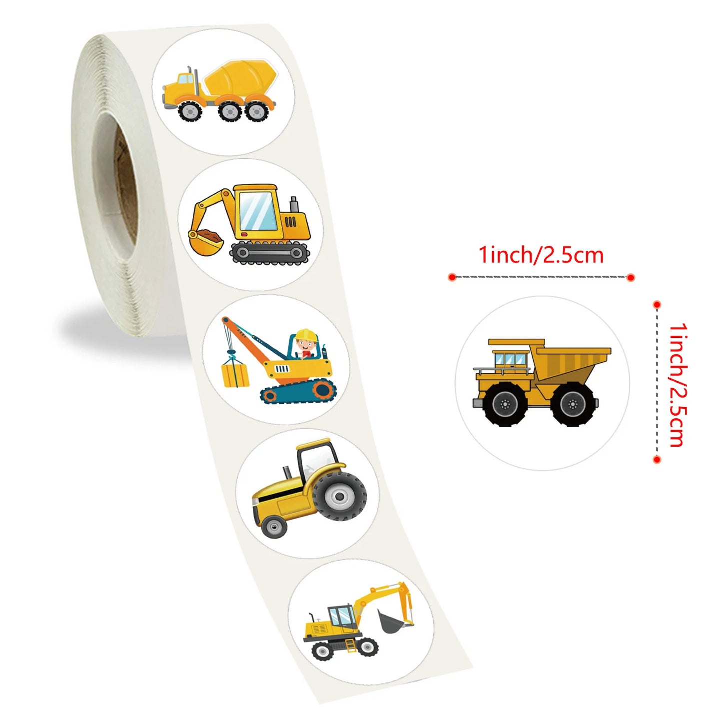 100-500pcs Engineering vehicle Stickers Cute Handmade Stickers Party Gifts Decorative Labels Scrapbook Stationery Stickers