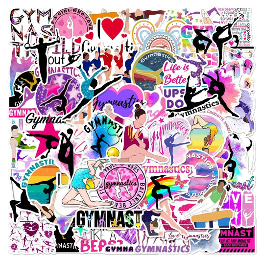 Gymnastics Stickers Decals for DIY Scrapbooking Phone Laptop Water Bottle Helmet