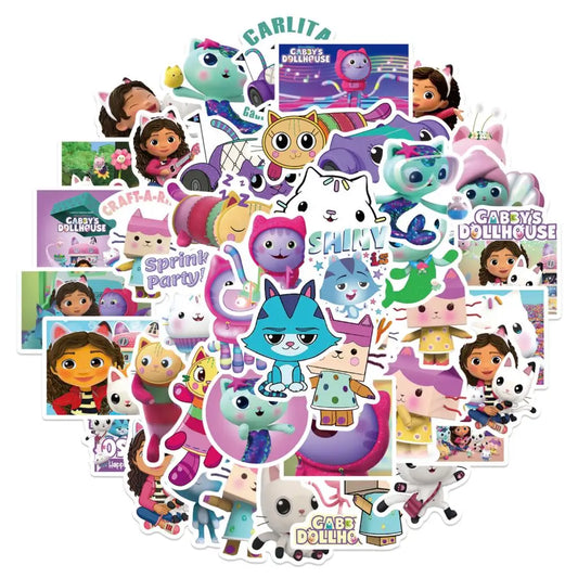 Gabby Dollhouse Cartoon Stickers Waterproof for Car, Luggage, Guitar, Motorcycle
