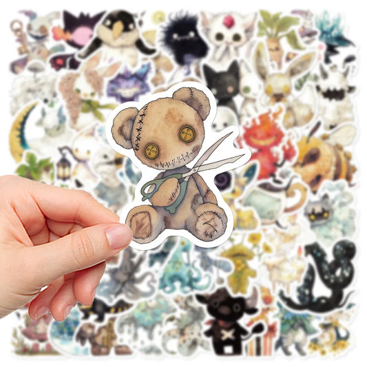 50PCS Horror Monster Cartoon Stickers for Kids & DIY