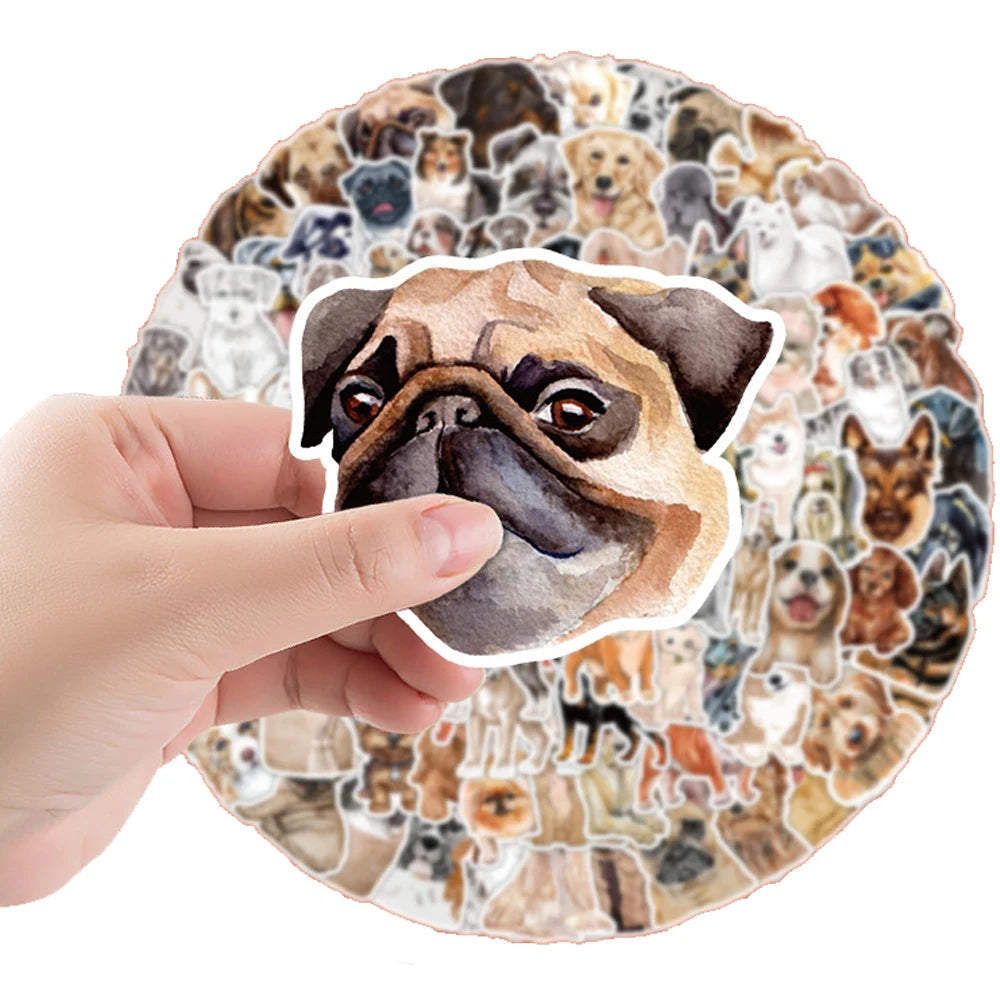 10/30/50/100pcs Cute Dog Animal Cartoon Waterproof Stickers Kawaii Decals Laptop Suitcase Notebook Stationery Sticker Kids Toy