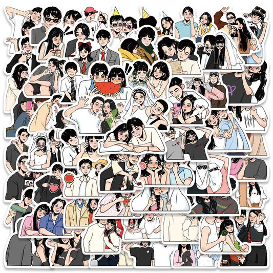 60PCS Anime Cartoon Stickers Aesthetic Decals for Bike Bottle Suitcase Skateboard Scrapbook Gifts