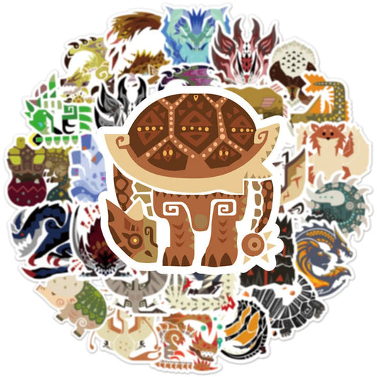 Monster Hunter Game Stickers Pack - Laptop, Luggage, Skateboard Decals, Kids Gift