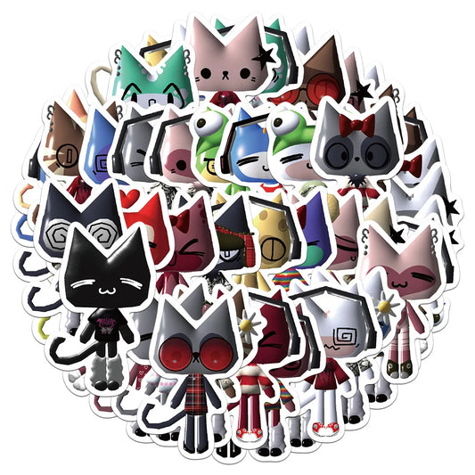 Cartoon Cat Stickers Vinyl Decals for Laptop Guitar Suitcase Skateboard Kids
