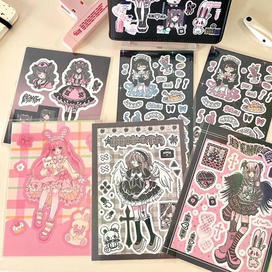 Kawaii Korean Maid Angel Devil Stickers for Scrapbooking