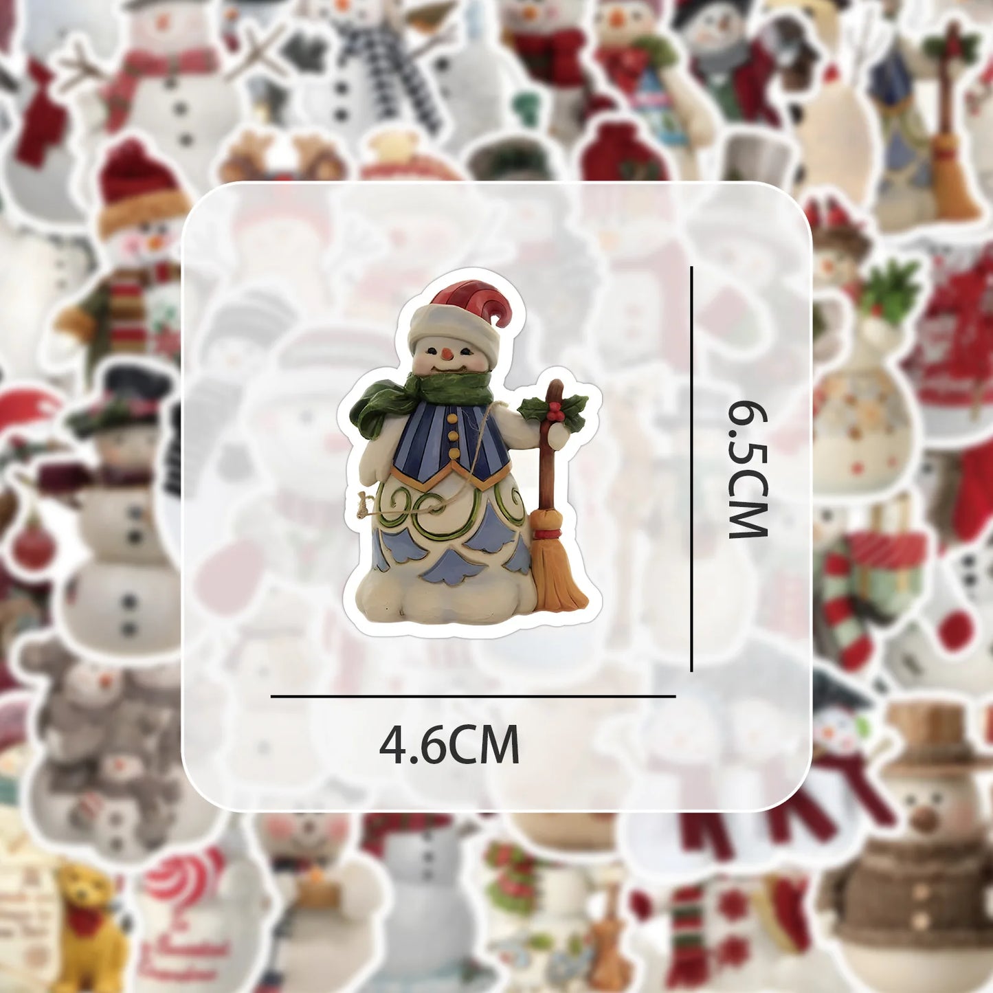 10/30/50PCS Cute Snowman Stickers Christmas Decoration Gift DIY Notebook Laptop Phone Bike Fridge Waterproof Cartoon Decals Toys