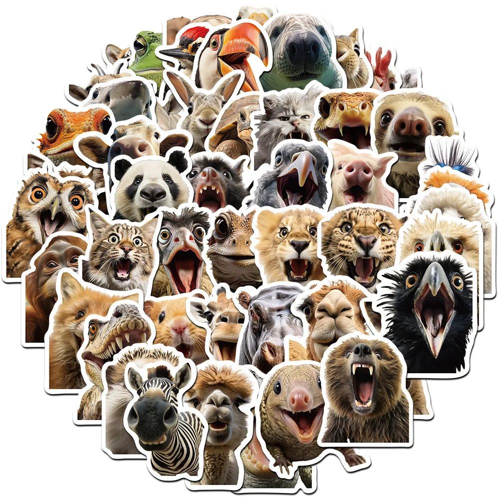 Cartoon Animal Watercolor Stickers for Suitcase, Skateboard, Laptop, Luggage, Phone - 10/30/50Pcs