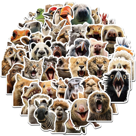 Cartoon Animal Watercolor Stickers for Suitcase, Skateboard, Laptop, Luggage, Phone - 10/30/50Pcs