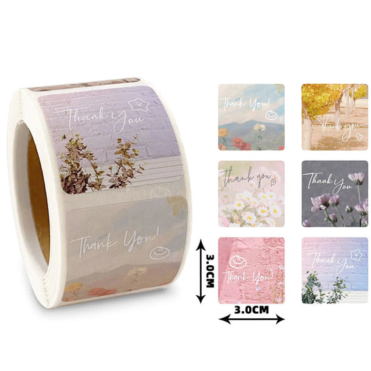 Floral Thank You Stickers for Baby Shower & Wedding Gifts