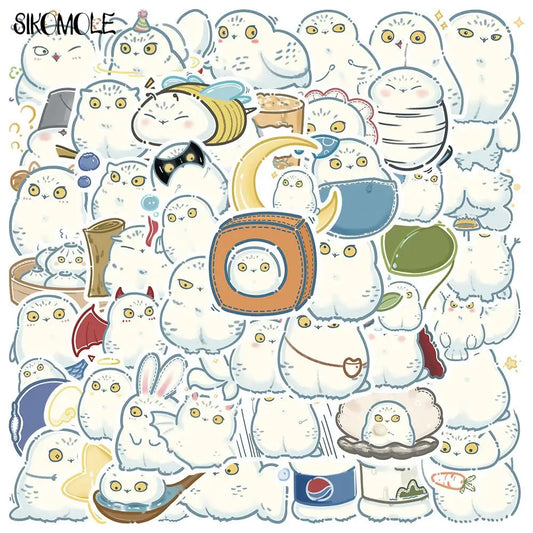 Cute Owl Stickers Pack - Cartoon Animal Decals for Car, Skateboard, Laptop, DIY Crafts