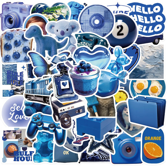 Dark Blue Stickers for Suitcase, Skateboard, Laptop, Luggage, Phone, Car - DIY Decal Set