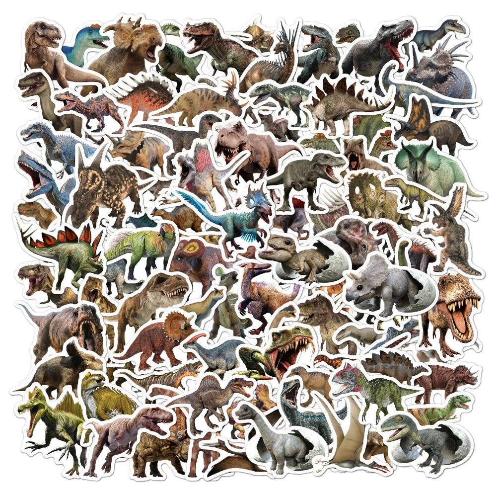 100Pcs Cartoon Dinosaur Stickers DIY Mobile Phone Case Suitcase Skateboard Graffiti Stickers Children's Toys