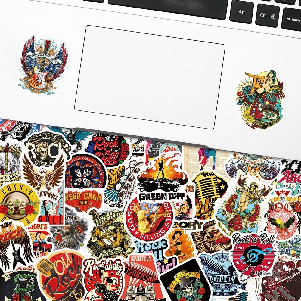 Retro Rock Roll Music Sticker Packs