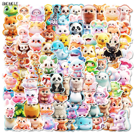 Cartoon 3D Animal Stickers - Cute Kawaii Kids Decoration Toy Gift (10/50/100PCS)