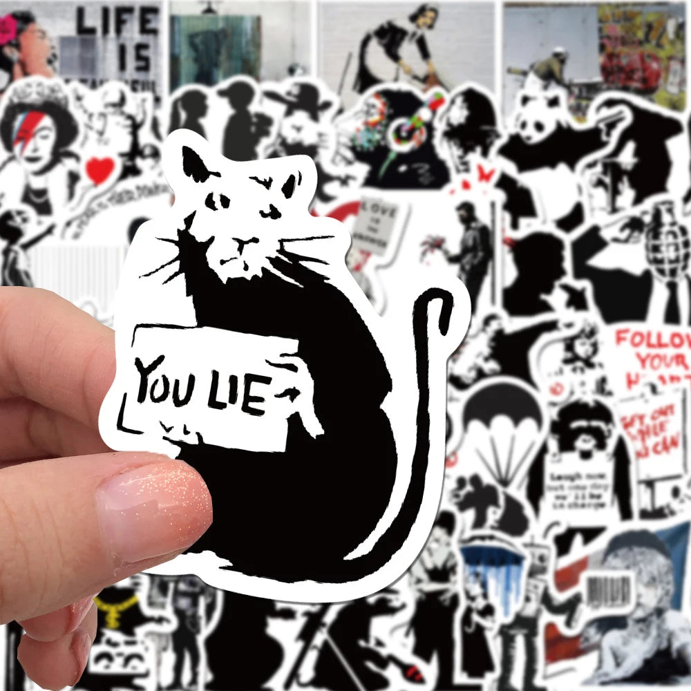 10/30/67PCS Banksy Art Graffiti Street Art Stickers Aesthetic Decal Skateboard Phone Laptop Car Bike Waterproof Sticker Kid Toy