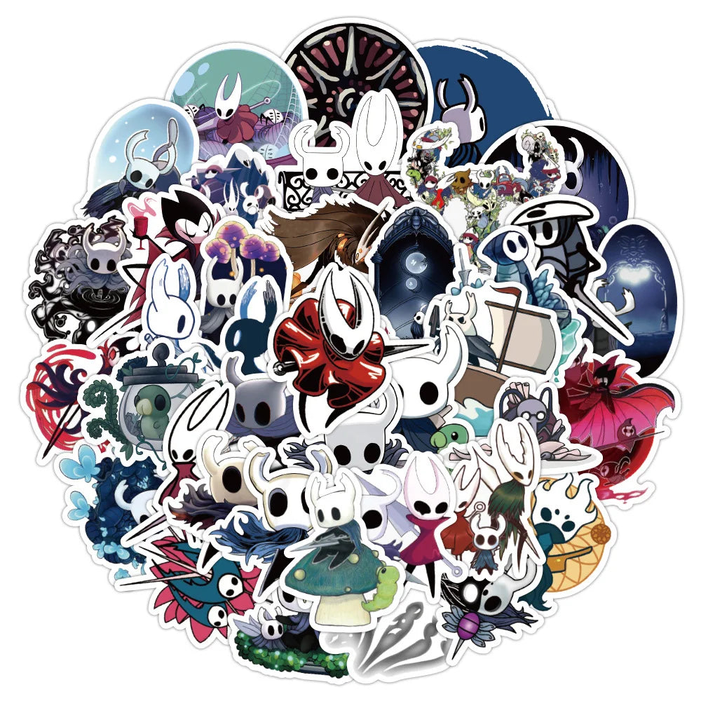 10/30/50PCS Game Hollow Knight Graffiti Stickers Cartoon Decal Kids Toy Laptop Phone Luggage Skateboard Car Waterproof Sticker