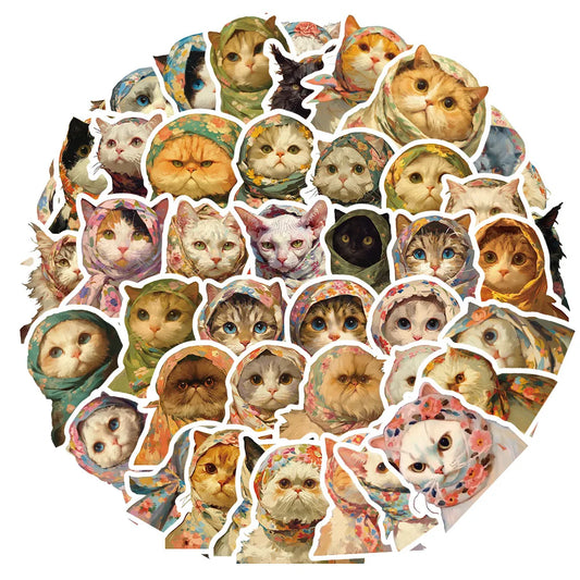 Cute Cat Cartoon Stickers for Suitcase, Skateboard, Laptop, Phone, Car - 10/30/50pcs